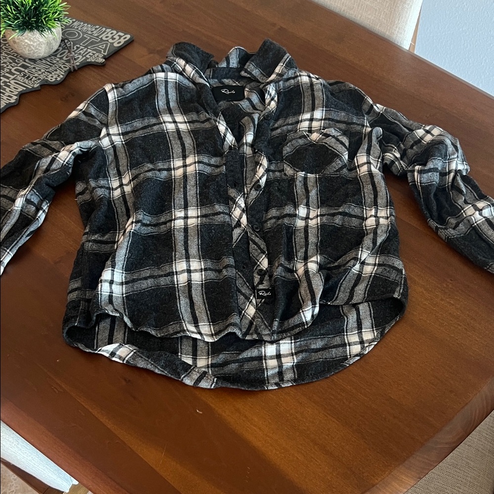 Rails Black and White Plaid Button Down Shirt
